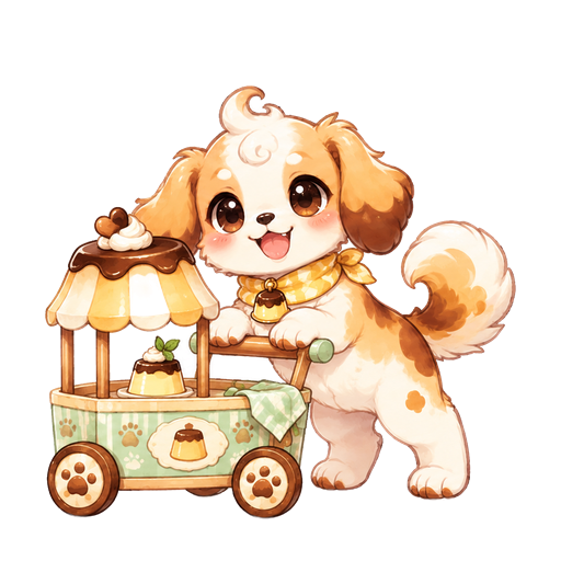 穿着布丁披风的布丁犬